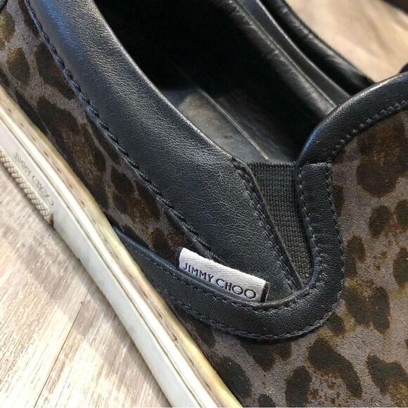 JIMMY CHOO Loafer Sneakers Size 44 Animal Cheetah Leopard Print - Picture 3 of 10